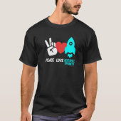 T-shirt Peace Love Aerospace Engineer Rocket Engineering G (Devant)