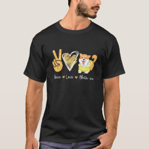 T-shirt Peace Love Akita Inu Amoureux de les chiens