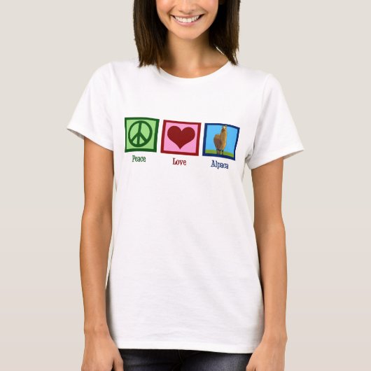 T-shirt Peace Love Alpaca (Devant)