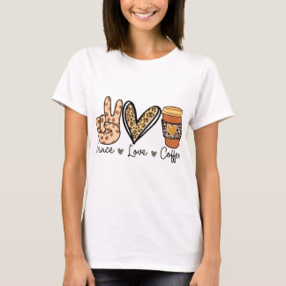 T-shirt Peace Love and Coffee