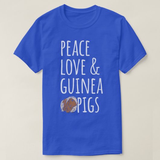 T-shirt Peace Love and Guinea Pigs (Design devant)