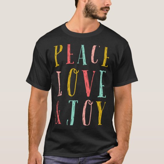 T-shirt Peace Love And Joy Whimsical Holiday Toddler (Devant)