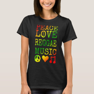T-shirt Peace, Love and Reggae Music Shirt Reggae