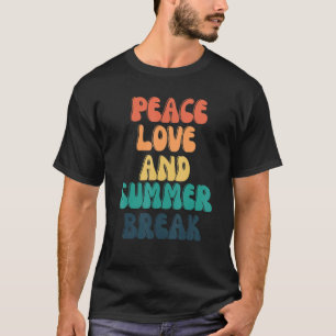 T-shirt Peace Love And Summer Break Retro Boho Summer Vaca