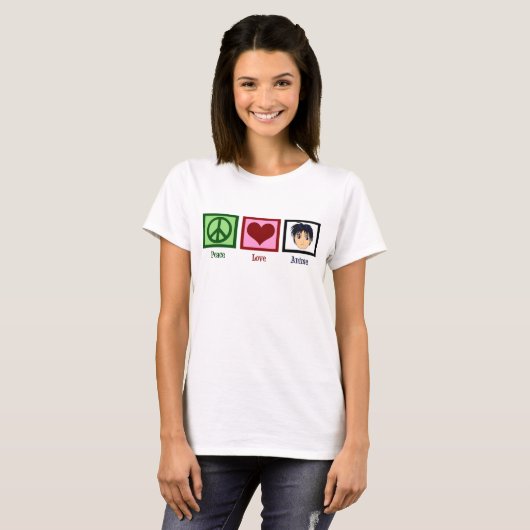T-shirt Peace Love Anime (Devant entier)