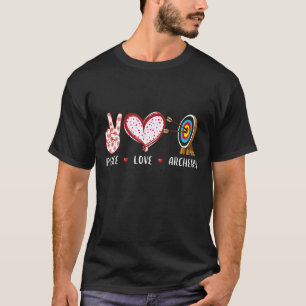 T-shirt Peace Love Archerie Cible Hommes Femmes Enfants Fi