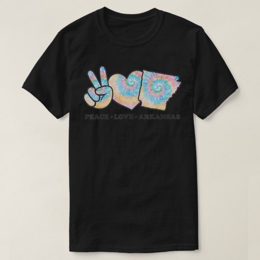 T-shirt Peace Love Arkansas (Design devant)