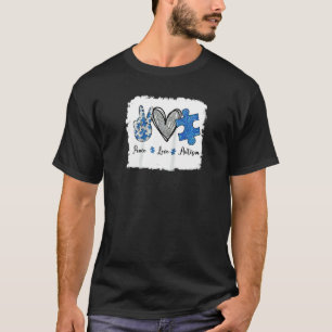 T-shirt Peace Love Autisme Raglan