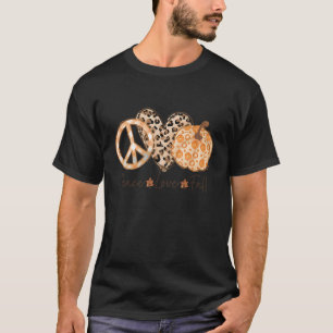 T-shirt Peace Love Automne Citrouille Plaid Family Pajama 