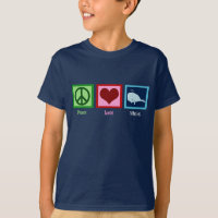 Peace Love Baleines Navy Blue Kids