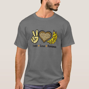 T-shirt Peace Love Bananas Leopard Femmes Girl