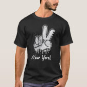 T-shirt Peace Love Baseball New York Ny Skyline Apparel 1 (Devant)