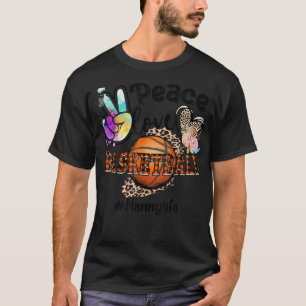 T-shirt Peace Love Basketball Nanny Life Maman Grand-mère
