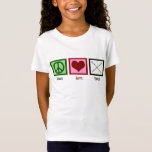 T-Shirt Peace Love Baton Twirler Kids<br><div class="desc">Mignonne t-shirt pour un bracelet à matraque. Les majorettes adoreront ce joli signe de paix,  son coeur et son tee-shirt à la matraque.</div>