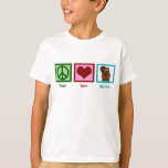 T-shirt Peace Love Beavers Enfants<br><div class="desc">Un signe de paix, un coeur, et un castor mignon sur un t-shirt cool Peace Love Beavers pour enfants pour une mascotte de l'équipe de castors.</div>
