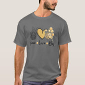 T-shirt Peace Love Bees T Main Signer Heart Bee L (Devant)