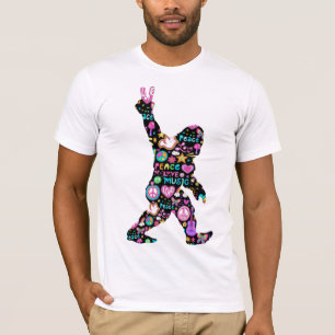 T-shirt Peace Love Bigfoot Hippie Funny Bigfoot Lover