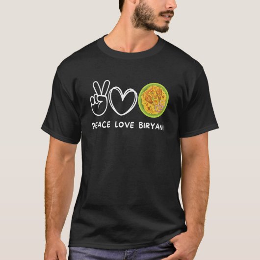 T-shirt Peace Love Biryani Retro Biryani Food (Devant)