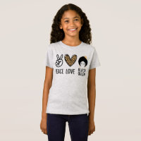 Peace Love Black Queen Léopard Black Femmes et fil
