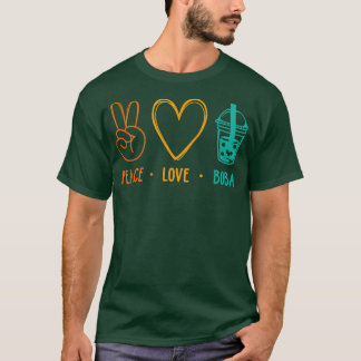 T-shirt Peace Love Boba Graphic Tea Lover Bubb