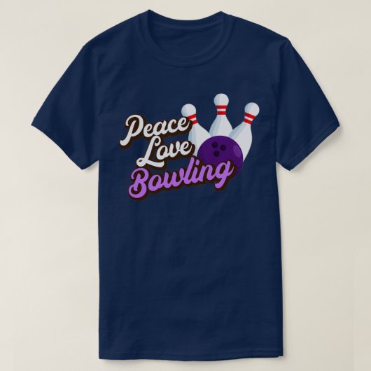T-shirt Peace Love Bowling 2 (Design devant)