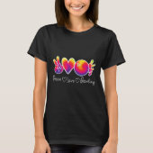 T-shirt Peace Love Bowling Lover Cravate teinture Retro Bo (Devant)