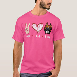 T-shirt Peace Love Boxer Cadeau Pour Hommes Femme Boxer Ch