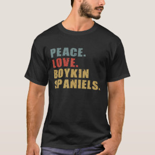 T-shirt Peace Love Boykin Spaniels Adg125b