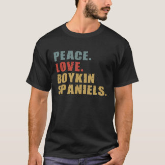 T-shirt Peace Love Boykin Spaniels Adg125b