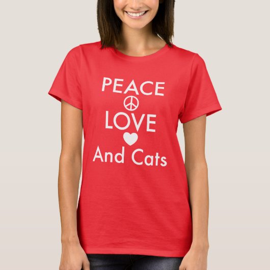 T-shirt Peace Love & Cats (Devant)