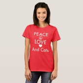 T-shirt Peace Love & Cats (Devant entier)