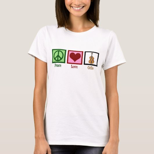 T-shirt Peace Love Cello (Devant)