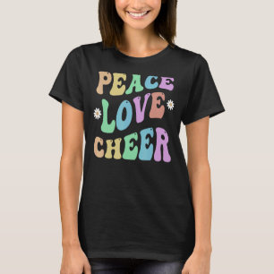 T-shirt PEACE LOVE CHEER Rétro Pom-pom girl Super