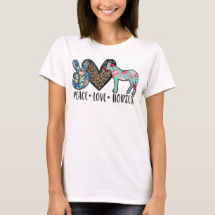 T-shirt Peace Love Chevaux Drôle Tee for Horse Lover
