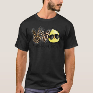 T-shirt Peace Love Chicks Camo Heart Happy Pâques Chick Bo
