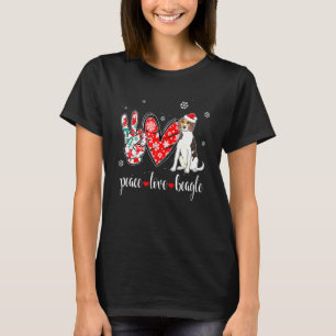 T-shirt Peace Love Chien Beagle