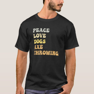 T-shirt Peace Love Chiens Ax Jeter Retro