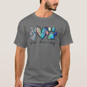 T-shirt Peace Love Chiens Chien Chien Paw Amoureux de les (Devant)