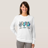 T-shirt Peace Love Chiens Funny Paw Amoureux des chiens Ch (Devant entier)