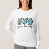 T-shirt Peace Love Chiens Funny Paw Amoureux des chiens Ch (Devant)