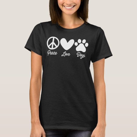 T-shirt Peace Love Chiens Graphiste Chien Propriétaire Chi (Devant)