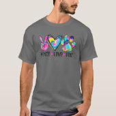 T-shirt Peace Love Chiens Tie Dye Chien Paw Chien Maman Am (Devant)