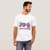 T-shirt Peace Love Chiens Tie Dye Chien Paw Chien Maman Mè (Devant entier)
