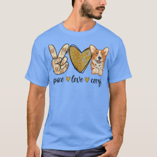 T-shirt Peace Love Corgi Funny Chien Maman Fête des mères