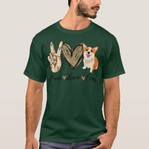 T-shirt Peace Love Corgi Funny Chien Maman Fête des Mères