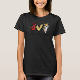 T-shirt Peace Love Corgi mignonne Chien Maman Fête des Mèr