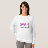 T-shirt Peace Love CRNA Nurse (Devant entier)