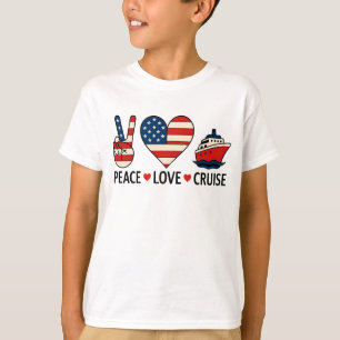 T-shirt Peace Love Cruise USA Vacances Vibes