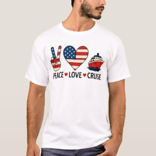 T-shirt Peace Love Cruise USA Vacances Vibes