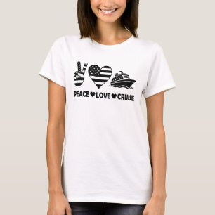 T-shirt Peace Love Cruise USA Vacances Vibes